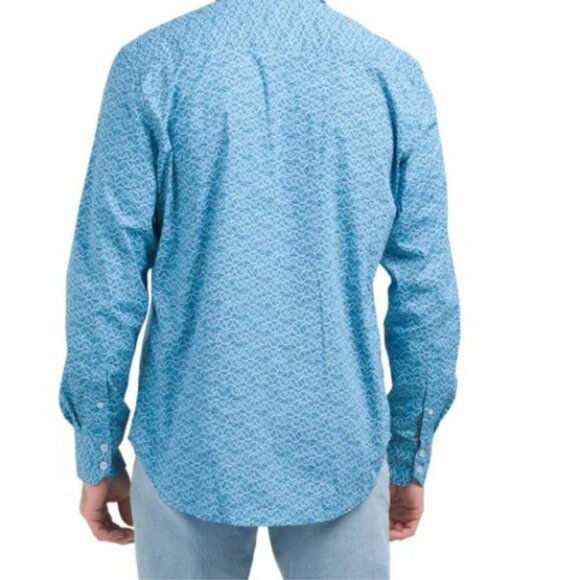 Robert Graham Canterbury Classic Fit Long Sleeve Shirt Blue Swirl Mens Medium - Picture 2 of 8